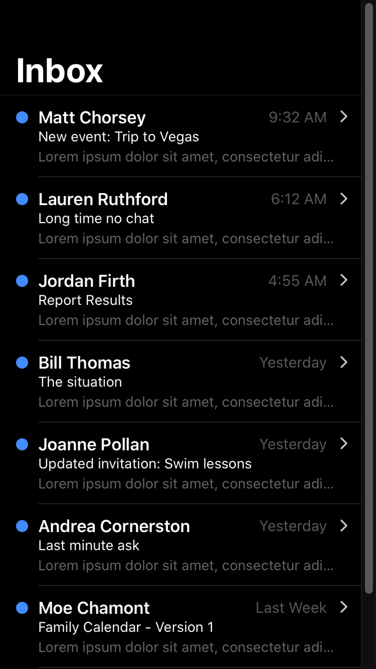 应用程序界面中的深色主题滚动条，展示了 'color-scheme' 属性的效果。